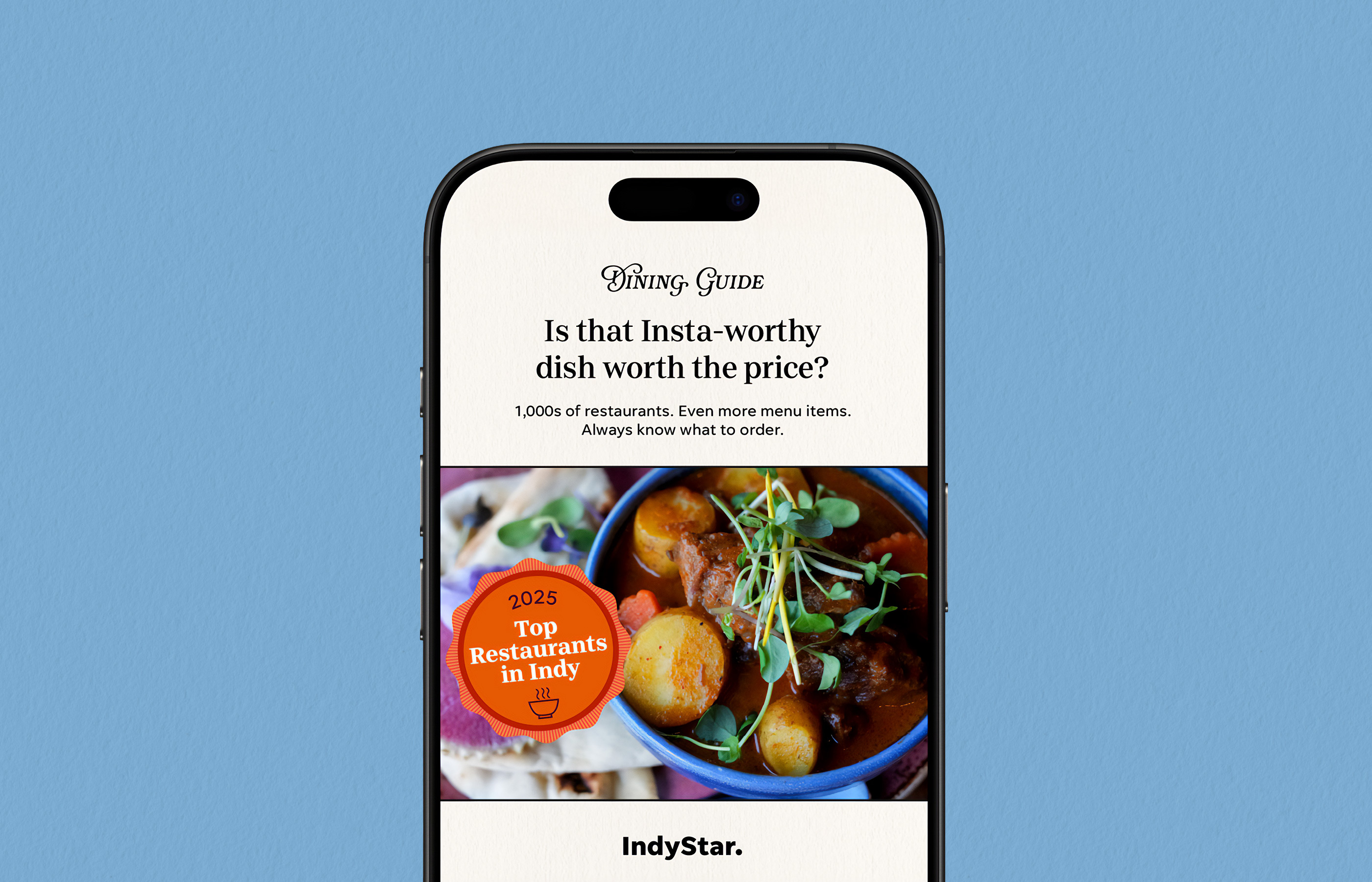 Dining Guide app placement — IndyStar