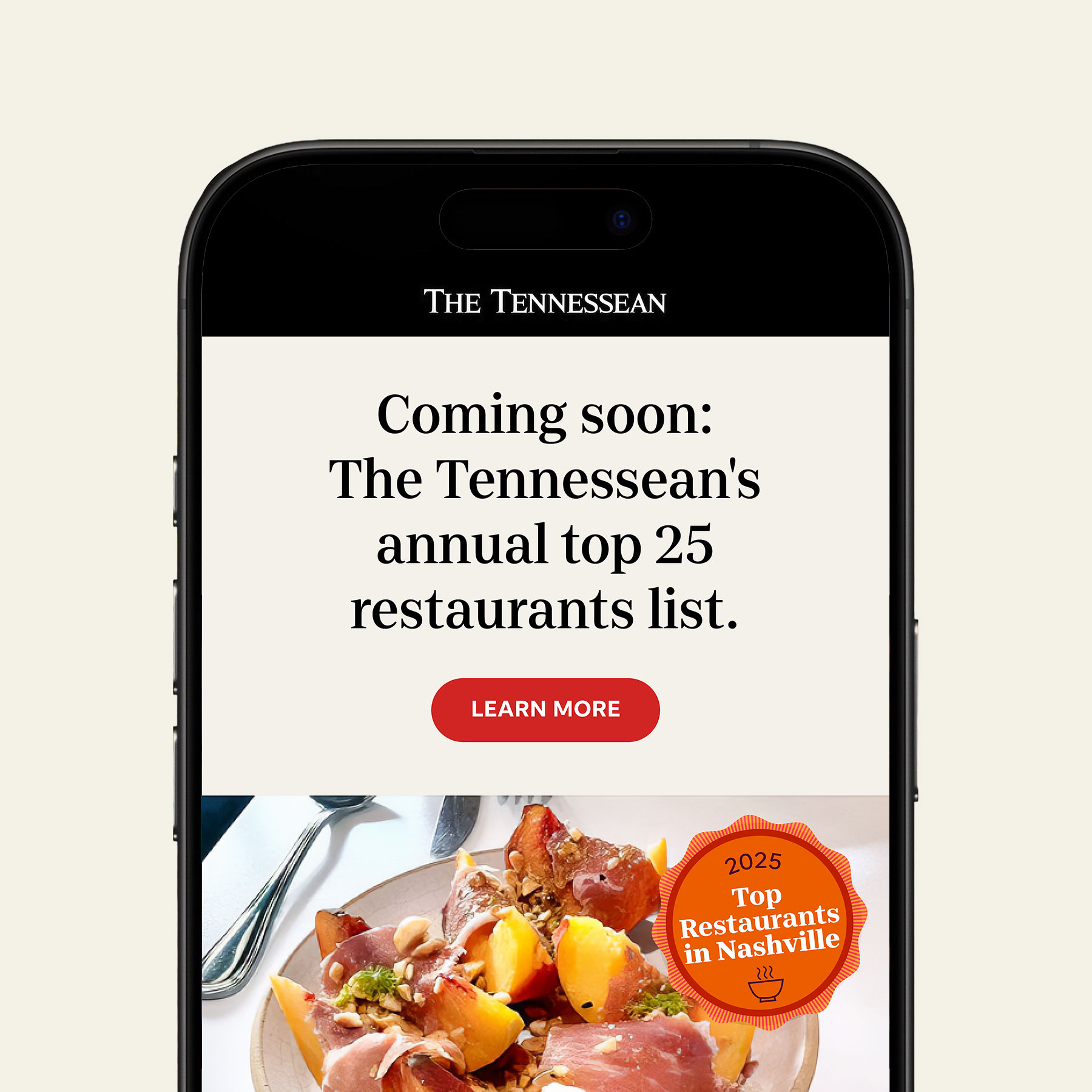 The Tennessean dining guide email — coming soon