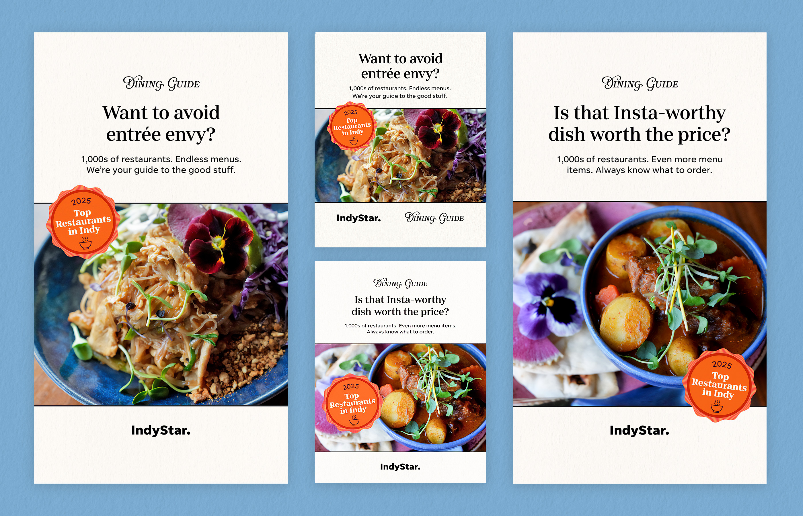 Full social content grid — Dining Guide campaign across markets