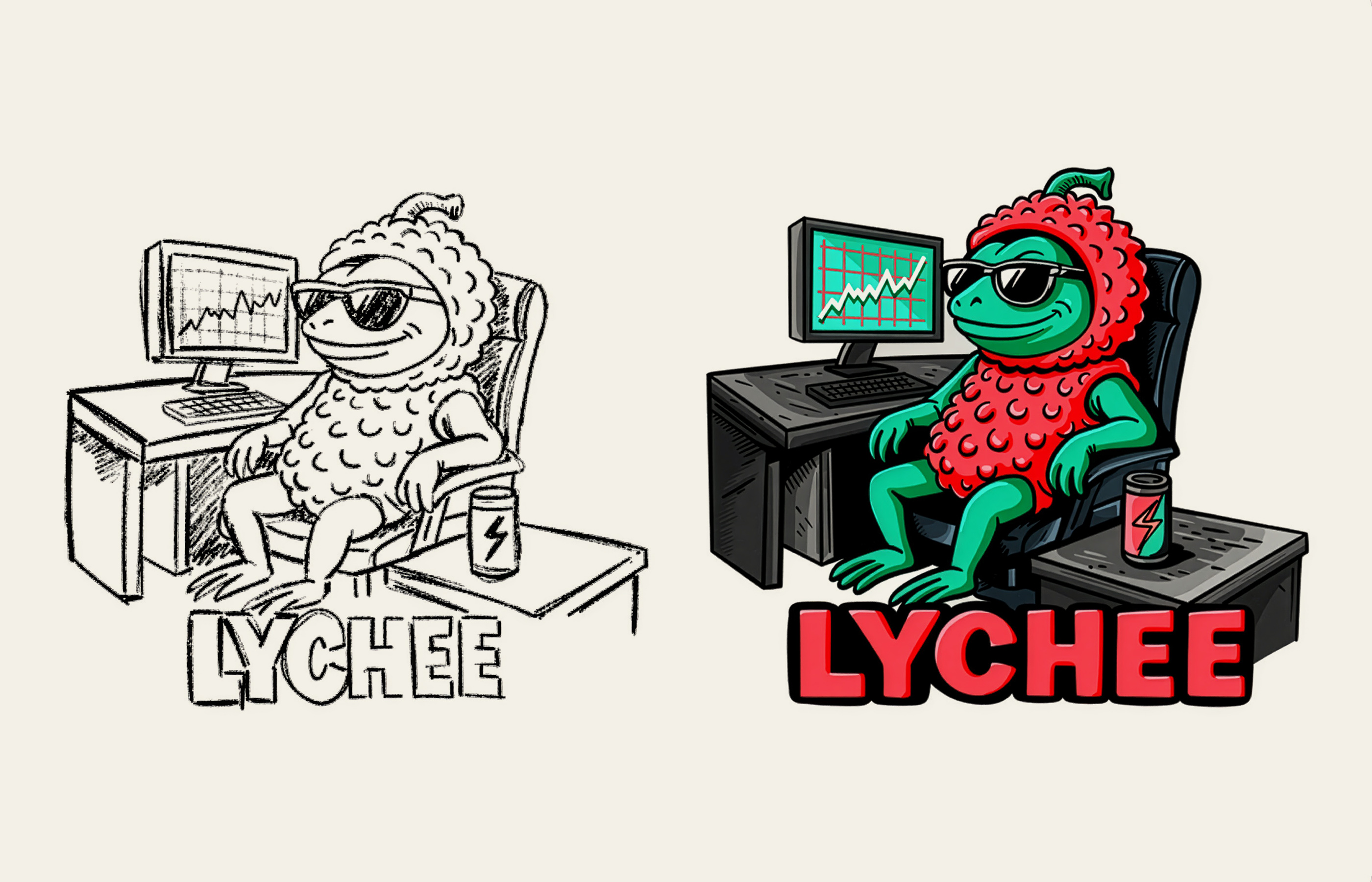 Lychee — mascot brand identity