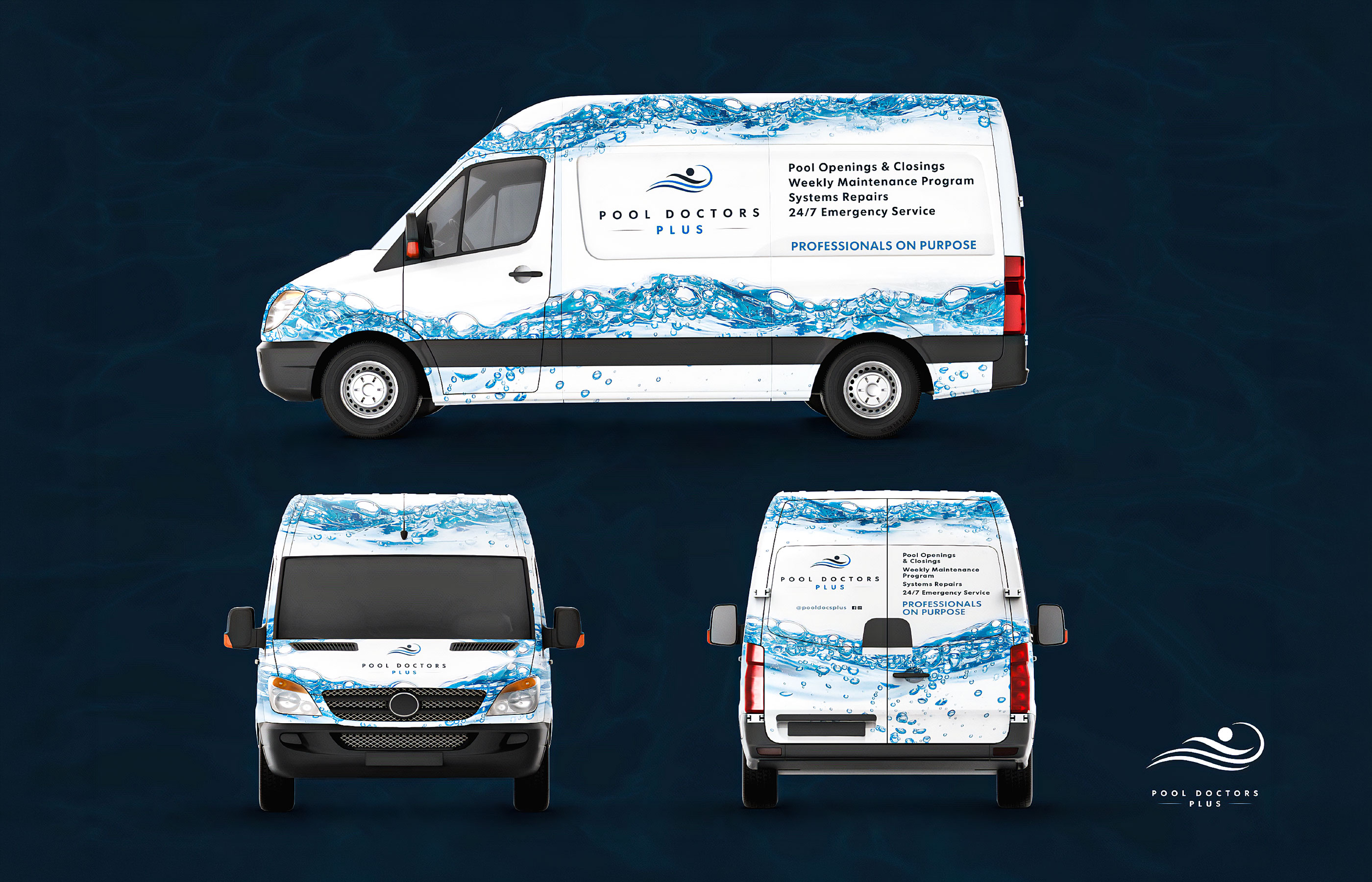 Pool Doctors Plus van wrap — full vehicle application